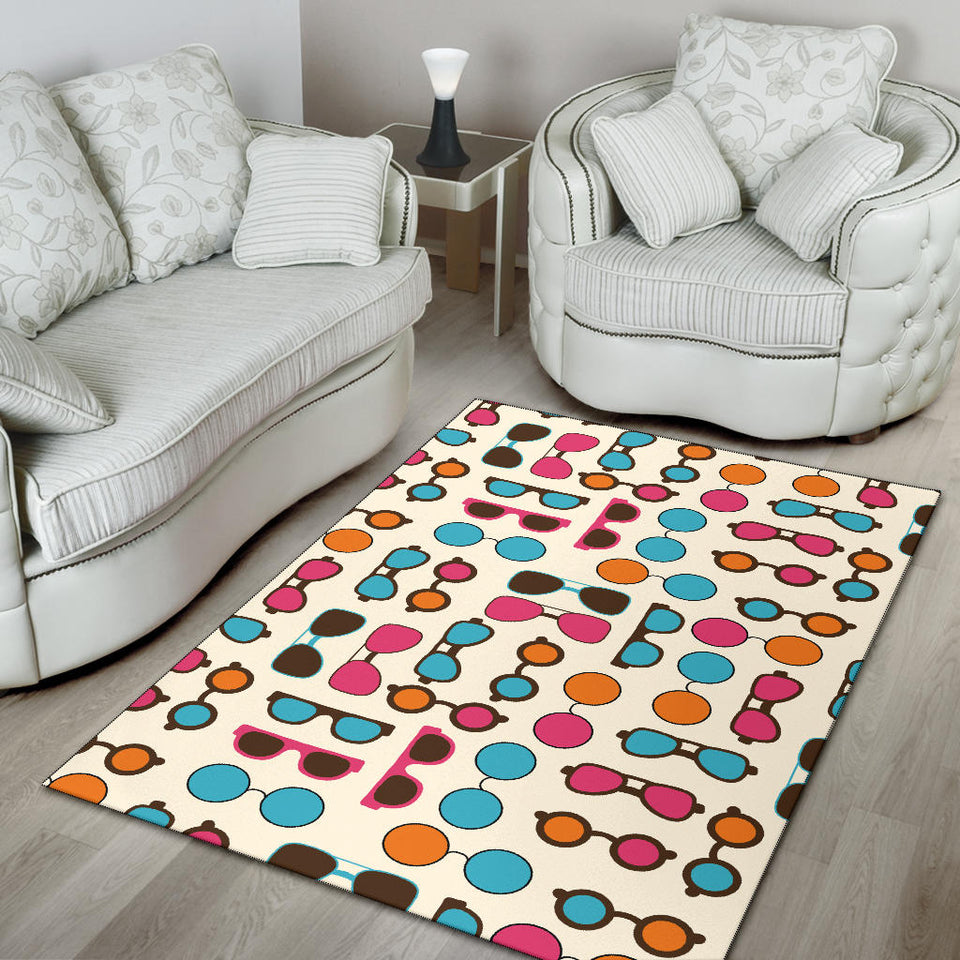 Sun Glasses Pattern Print Design 03 Area Rug