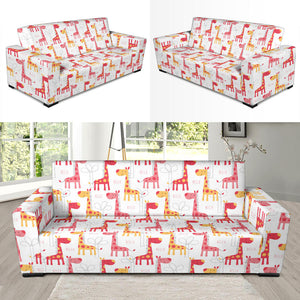 Giraffe Pattern Print Design 03 Sofa Slipcover