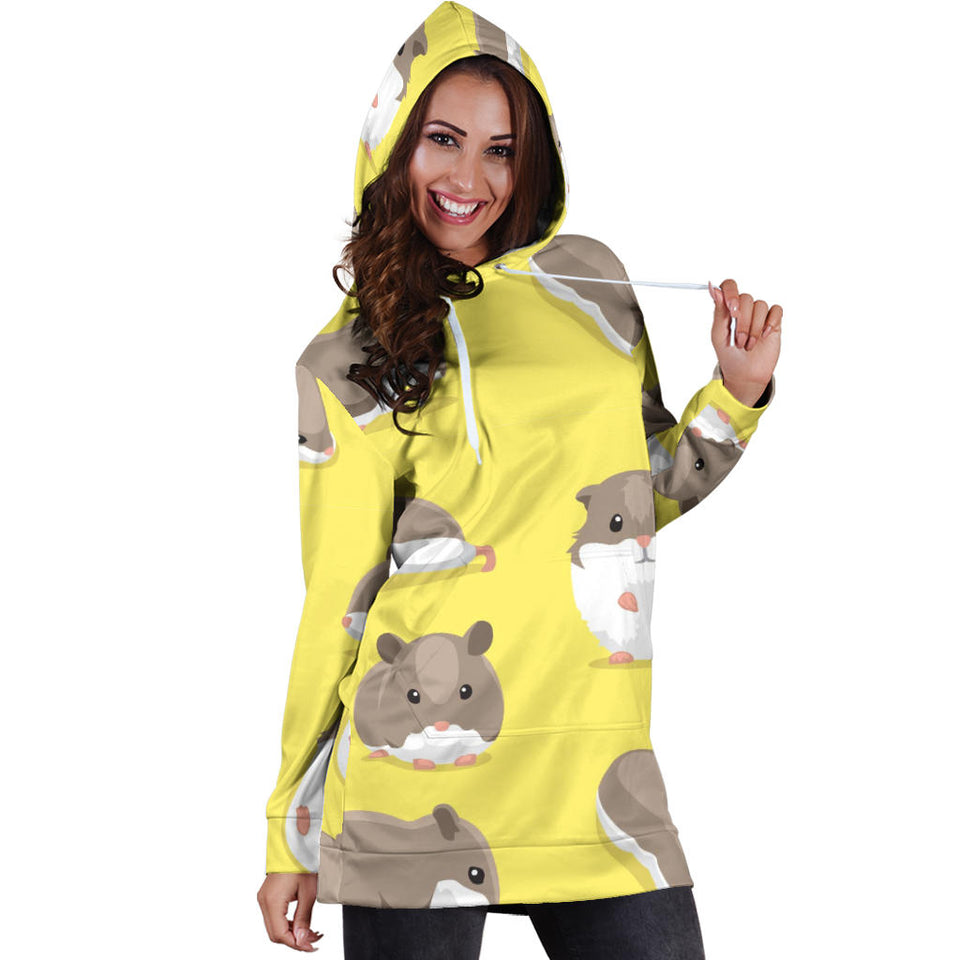 Cute Hamster Pattern Women'S Hoodie Dress