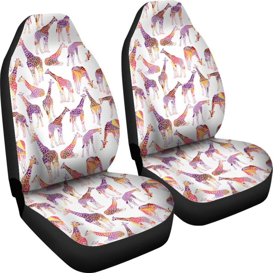 Giraffe Pattern Print Design 02 Universal Fit Car Seat Covers