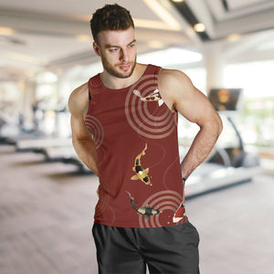 Koi Fish Carp Fish red background Men Tank Top