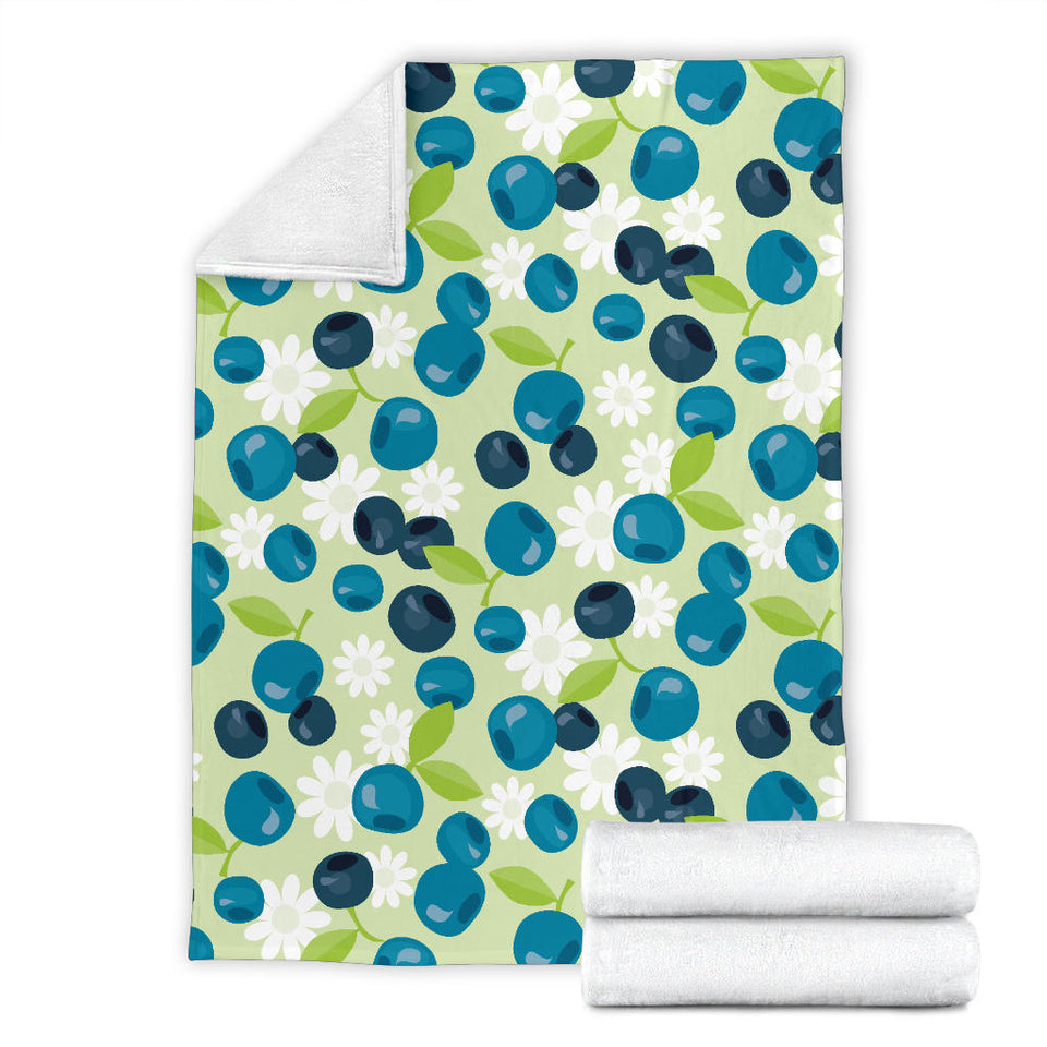Blueberry Flower Pattern Premium Blanket