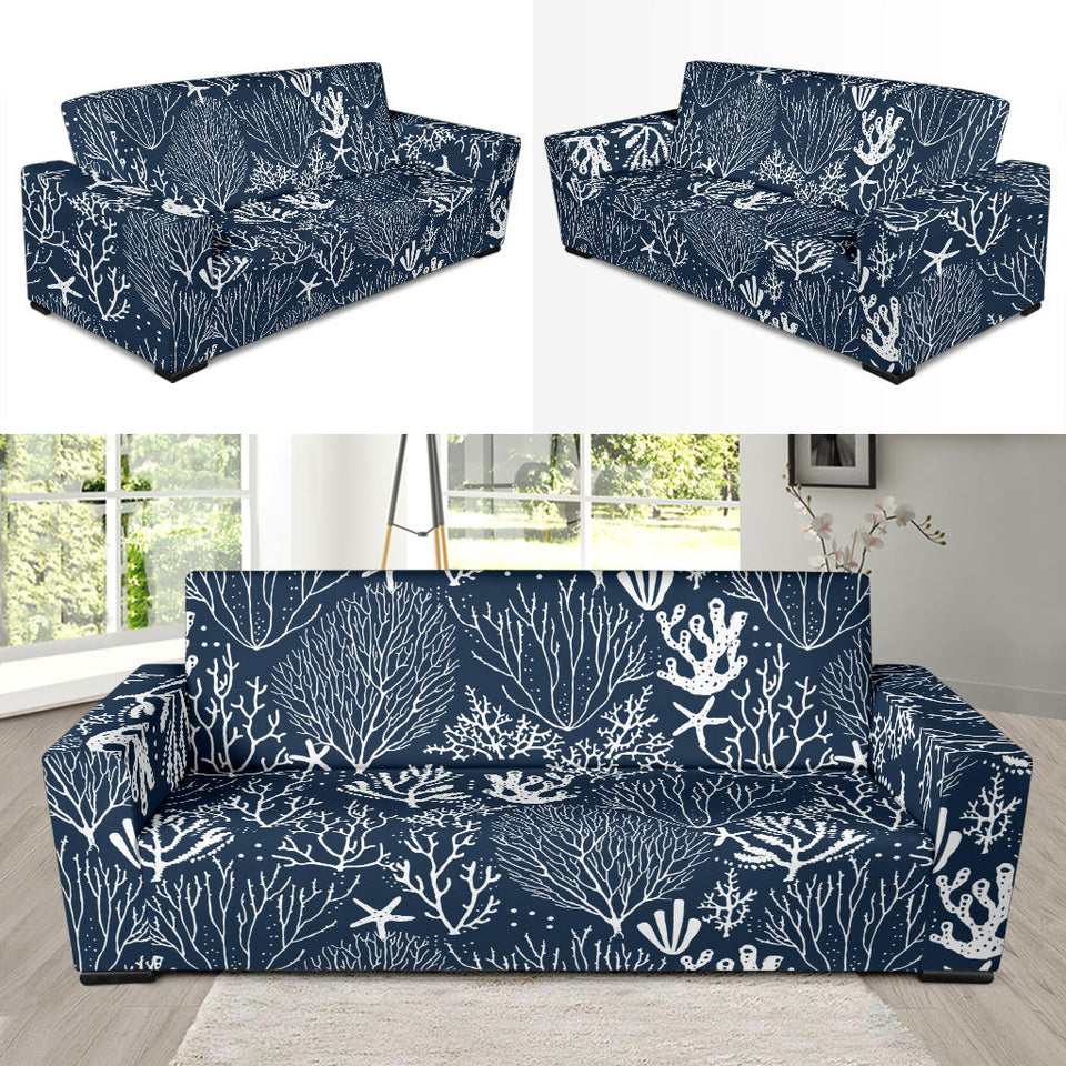 Coral Reef Pattern Print Design 05 Sofa Slipcover
