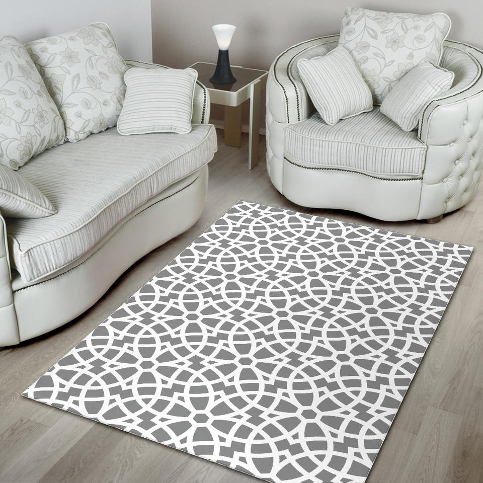 Arabic Gray Pattern Area Rug