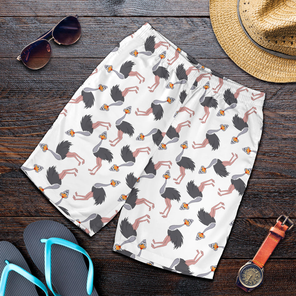 Ostrich Pattern Print Design 02 Men Shorts