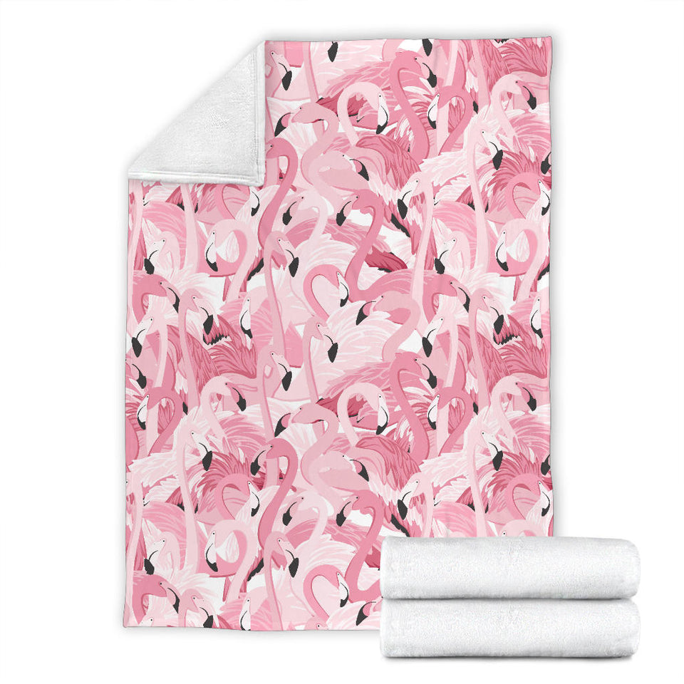 Pink Flamingos Pattern Background Premium Blanket