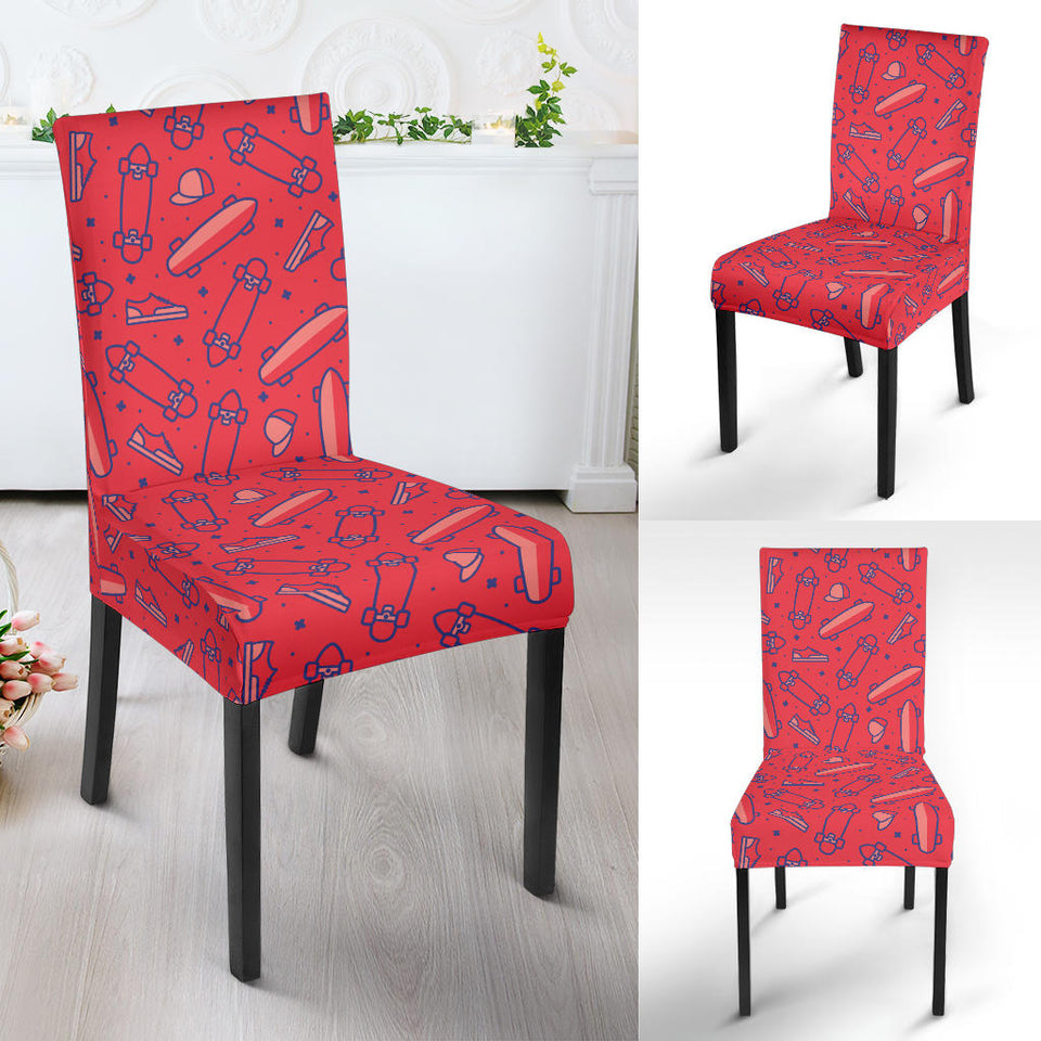 Skate Board Pattern Print Design 01 Dining Chair Slipcover