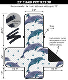 Dolphins pattern dotted background Chair Cover Protector