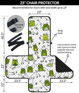 Sketch funny frog pattern Chair Cover Protector