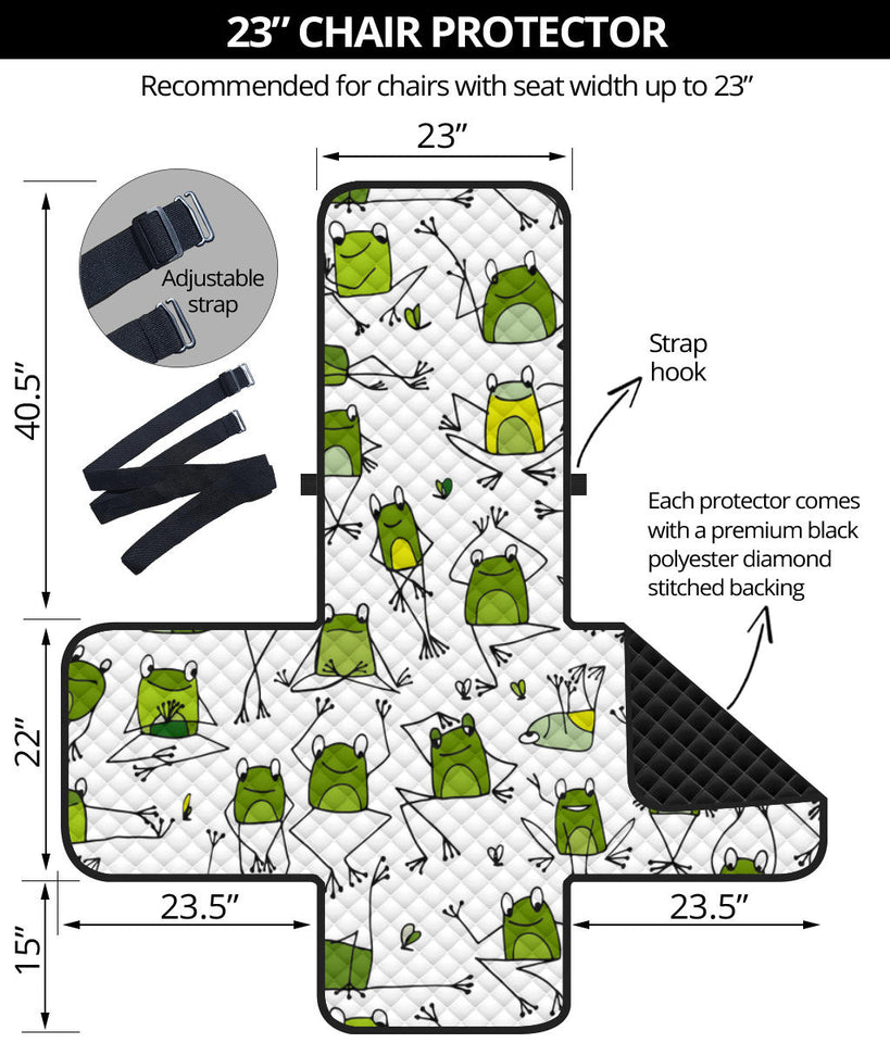 Sketch funny frog pattern Chair Cover Protector