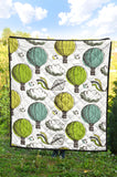 Hot Air Balloon Bird Cloud Pattern Premium Quilt
