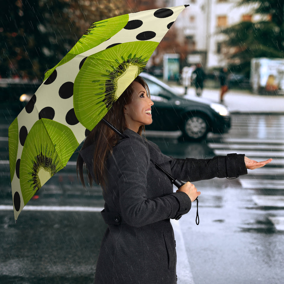 Kiwi Black Dot Background Umbrella