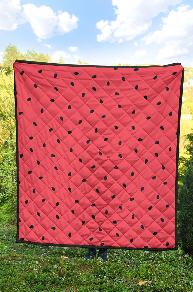 Watermelon Texture Background Premium Quilt
