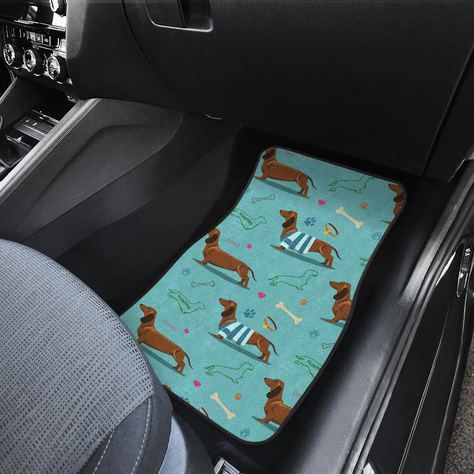 Dachshund Decorative Background Front And Back Car Mats