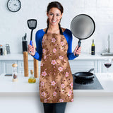 Pink Sakura Cherry Blossom Drak Brown Background Adjustable Apron