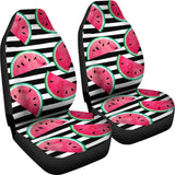 Watercolor Paint Textured Watermelon Pieces  Universal Fit Car Seat Covers