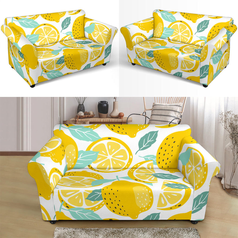 Lemon Design Pattern Loveseat Couch Slipcover