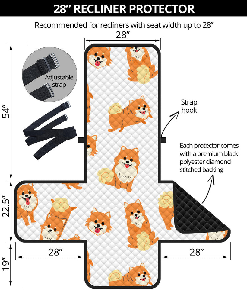 Brown pomeranian pattern Recliner Cover Protector