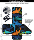 Colorful shark Chair Cover Protector