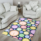 Colorful Clock Background Area Rug
