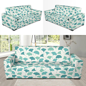 Green Ginkgo Leaves Pattern Sofa Slipcover