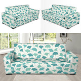 Green Ginkgo Leaves Pattern Sofa Slipcover