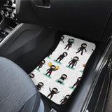 Cute Ninja Katana Sword Pattern Front And Back Car Mats