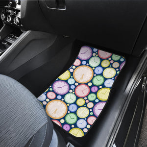 Colorful Clock Background Front Car Mats