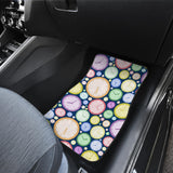 Colorful Clock Background Front Car Mats