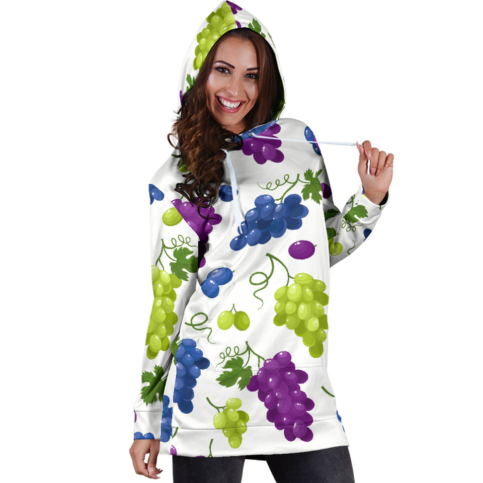 Grape Pattern Women'S Hoodie Dress