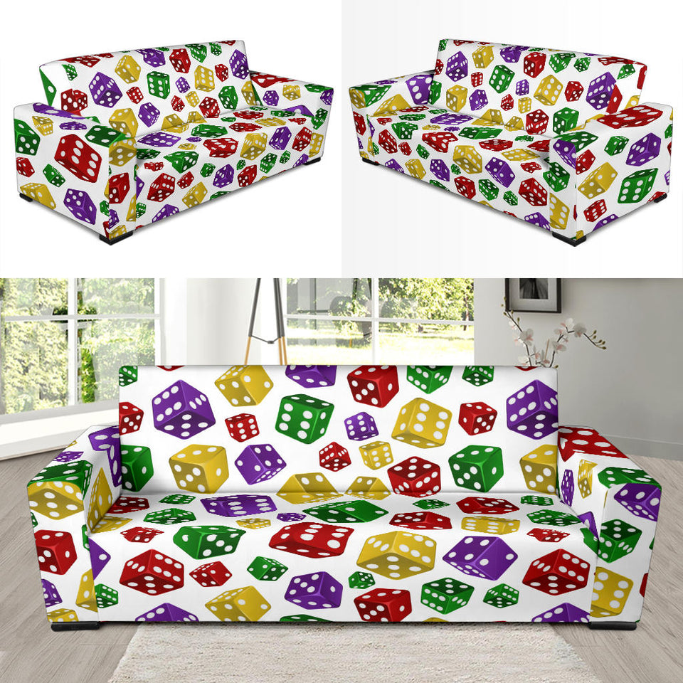 Dice Pattern Print Design 03 Sofa Slipcover