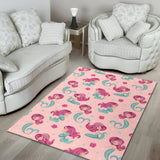 Cute Little Mermaid Pattern Area Rug