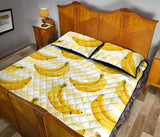 Banana pattern blackground Quilt Bed Set