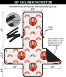 Daruma japanese wooden doll design pattern Recliner Cover Protector