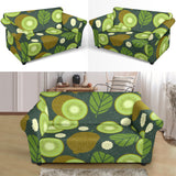 Whole Sliced Kiwi Leave And Flower Loveseat Couch Slipcover