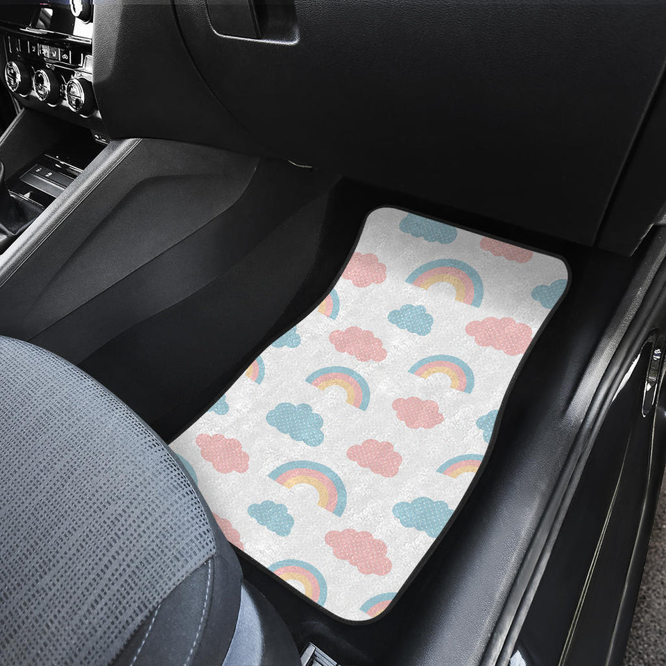 Cute Rainbow Clound Pattern Front And Back Car Mats
