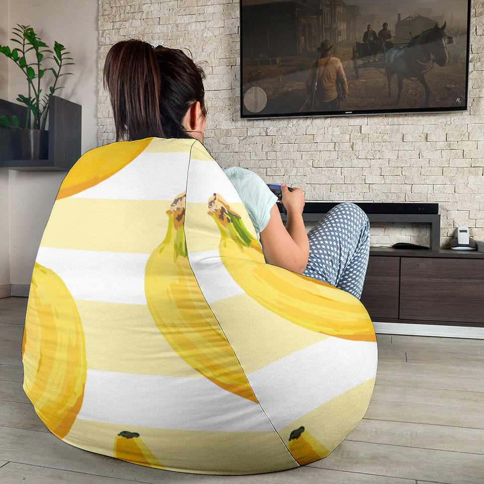 Banana Pattern Blackground Bean Bag Cover