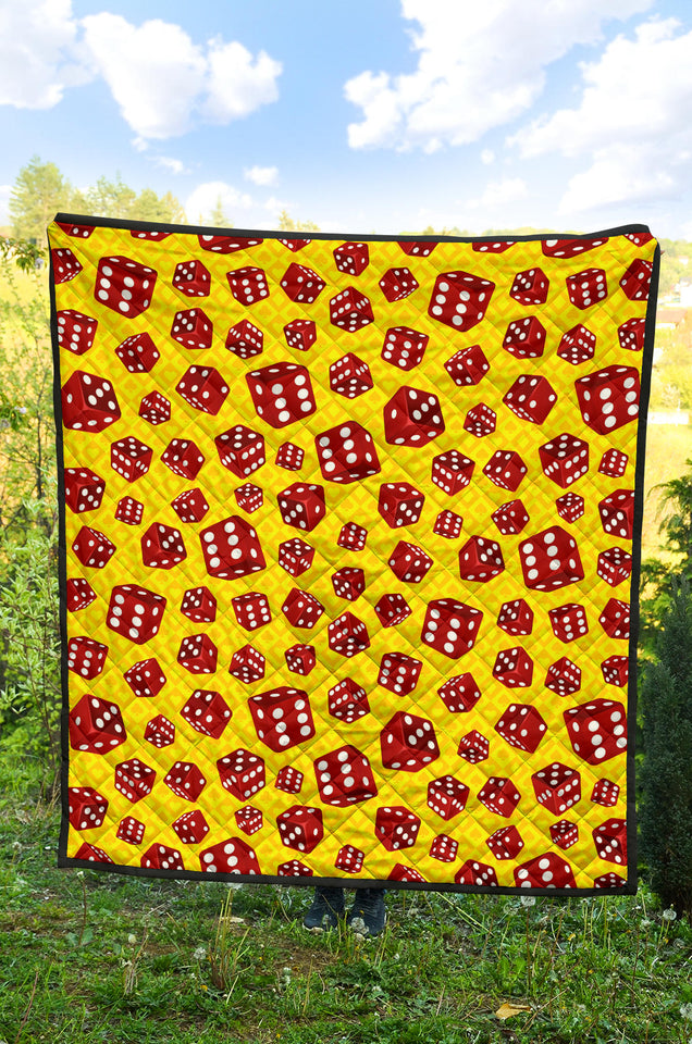 Dice Pattern Print Design 04 Premium Quilt