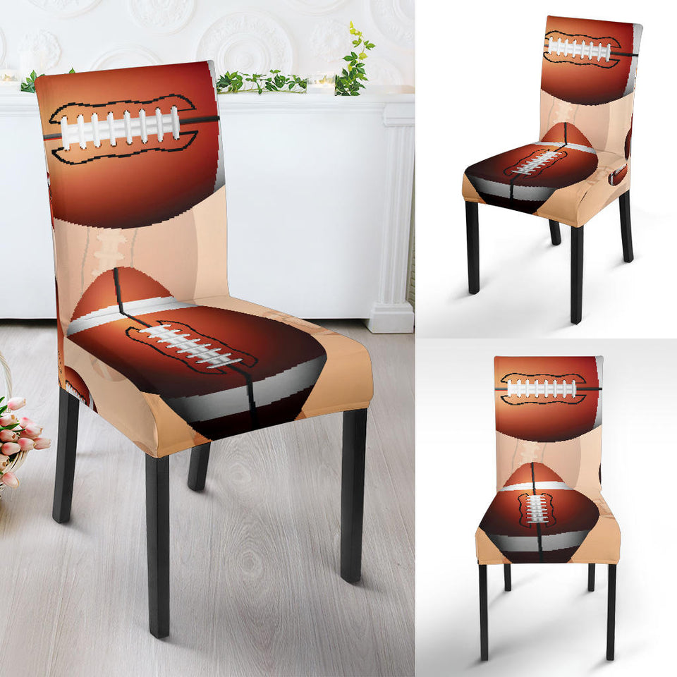 American Football Ball Design Pattern Dining Chair Slipcover