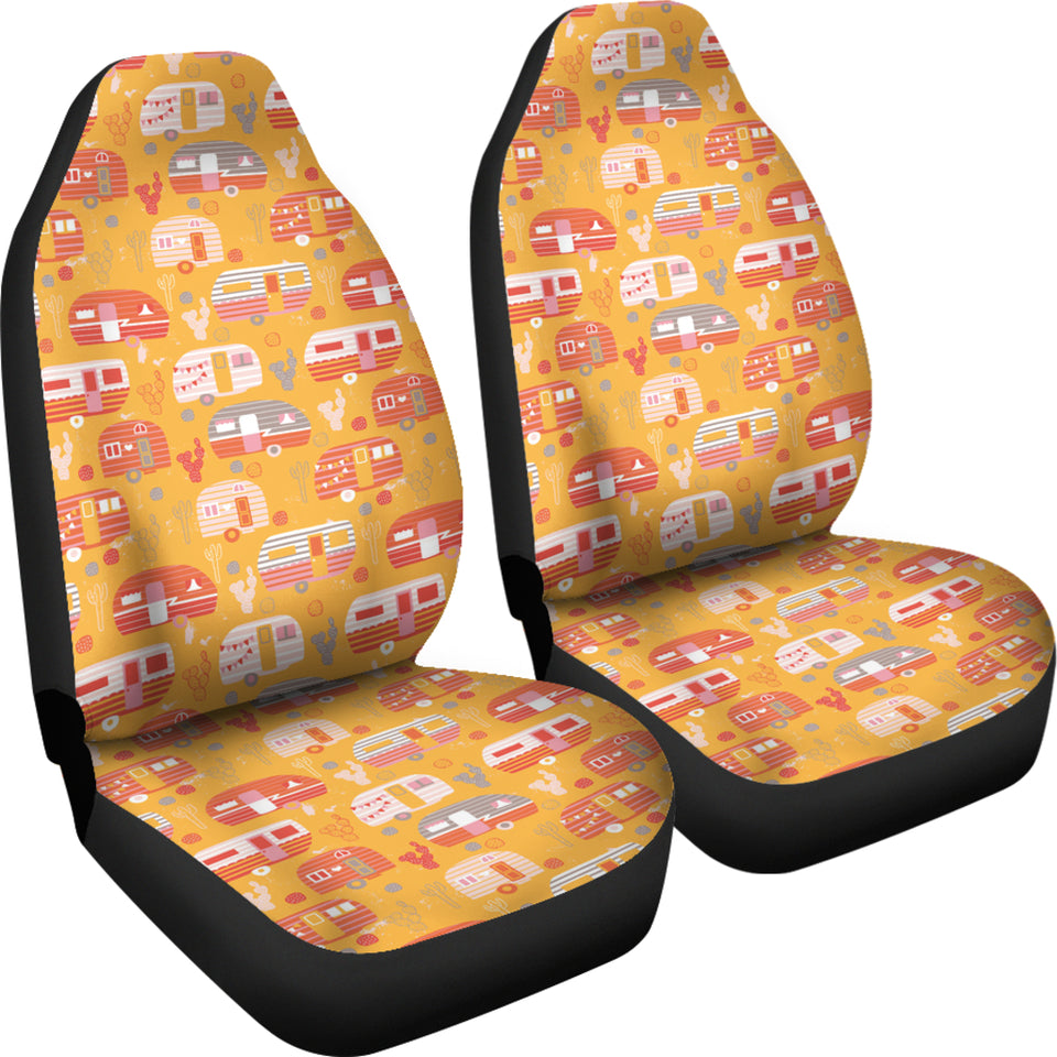 Camper Van Pattern Print Design 04 Universal Fit Car Seat Covers