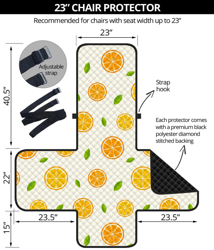 oranges leaves pattern Chair Cover Protector