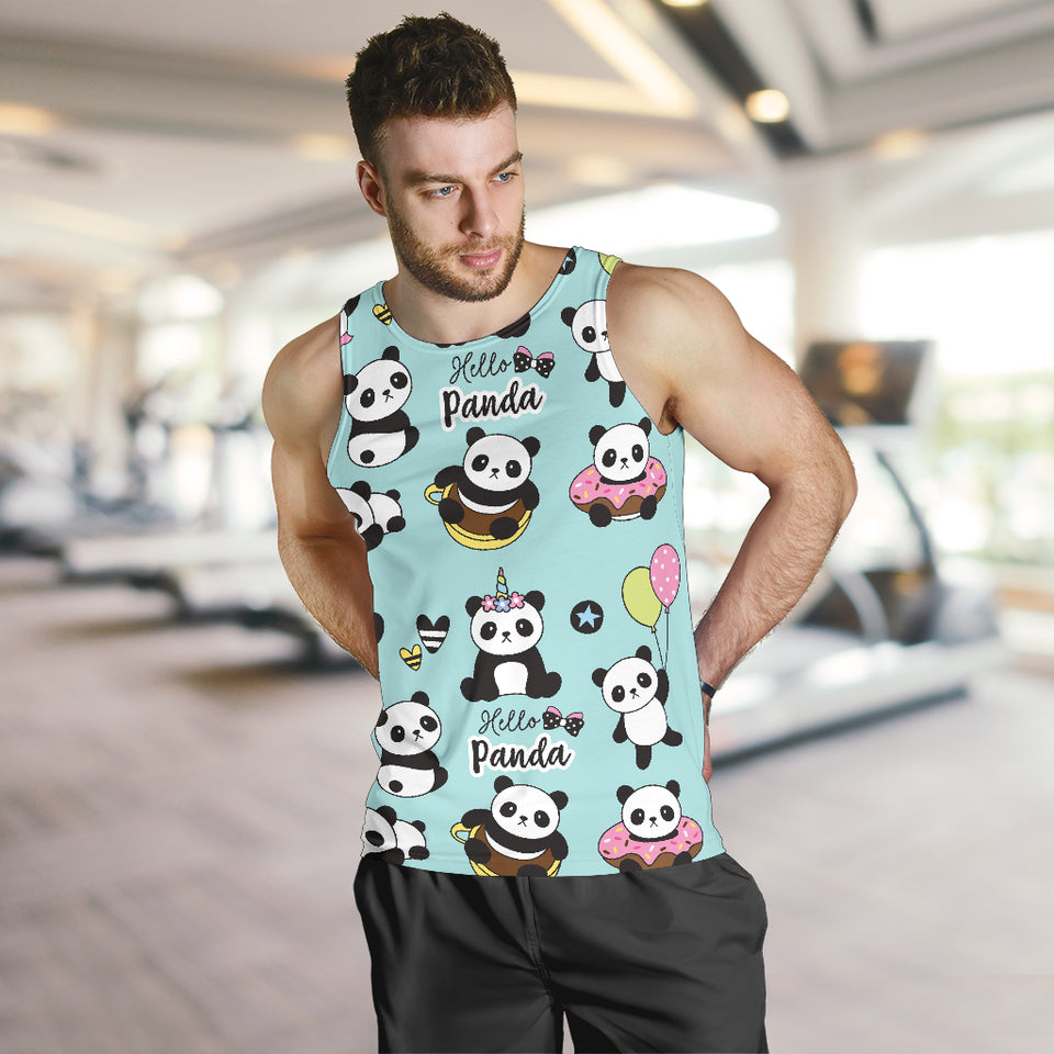Cute baby panda pattern Men Tank Top