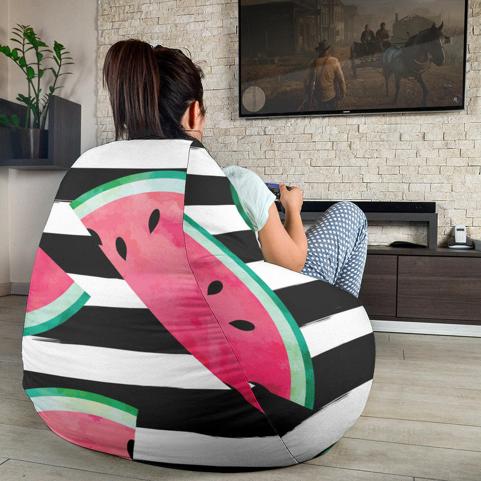Watercolor Paint Textured Watermelon Pieces Bean Bag Cover