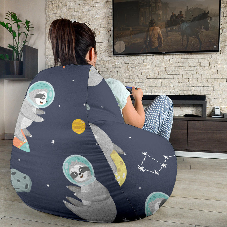 Cute Sloth Astronaut Star Planet Rocket Pattern Bean Bag Cover