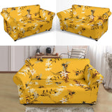 Bee Flower Pattern Loveseat Couch Slipcover