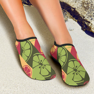 Cool Geometric Lime Pattern Aqua Shoes