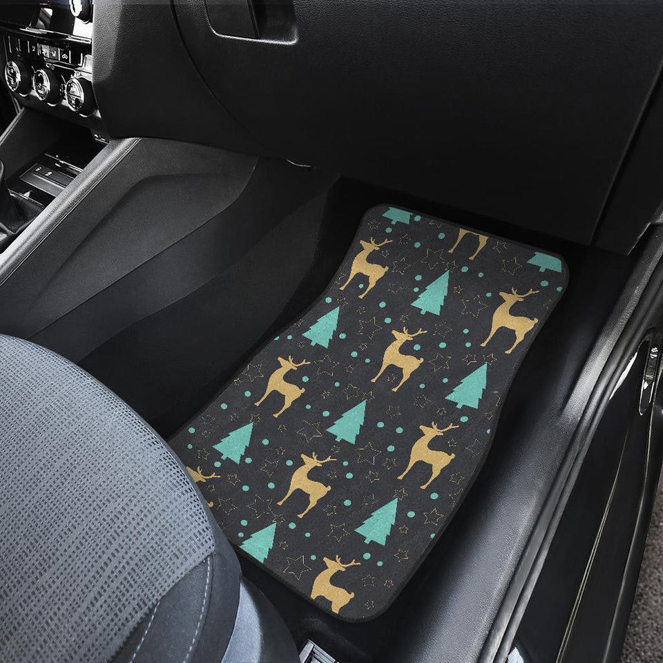 Deers Star Tree Pattern Front And Back Car Mats