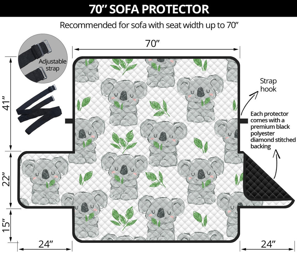 Hand drawn Koala leaves pattern Sofa Cover Protector