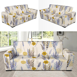 Lavender Modern Pattern Blackground Sofa Slipcover