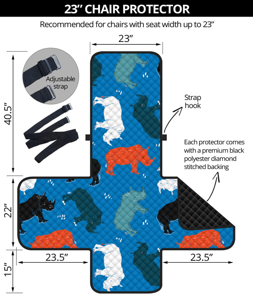 Colorful rhino pattern Chair Cover Protector
